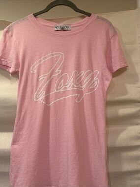 Wildfox Light Pink Script Logo Tee